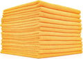 The Rag Company - The Edgeless Pearl - Professional Microfiber Detailing Towel for Ceramic Coating Leveling and Sealant Removal, Scratch-Free with No Tags, 320gsm, 16in x 16in, Orange - 12-Pack