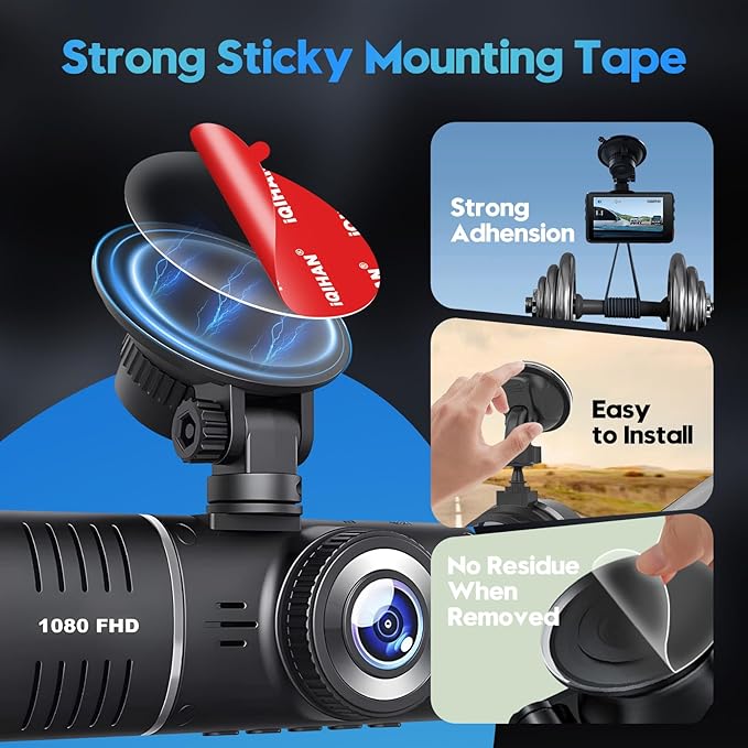 Sticky Adhesive Pads for Windshield Dash Cam Mount, 4-Pack Double-Sided Heat Resistant Dashcam Mounting Tape, Havy Duty Clear Glue Sticker Replacement for Car Camera Windscreen Window Dashboard