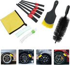 Ipetboom 9pcs Car Wheel Cleaning Brush Set, Auto Detailing Brushes for Tires, Dashboard, Air Vents, and Exterior Surfaces, Soft Bristle Kit for Vehicle Interior and Exterior Care