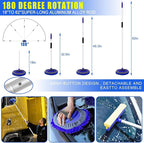 21Pcs Car Wash Kit,62" Car Wash Brush Mop with Long Handle,Car Cleaning Kit,Car Detailing Brush Set,Car Wash Bucket with Filter,Windshield Window Squeegee for Cars RV Truck Boat (Blue)