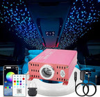 16W Starlight Headliner Kit RGBW Twinkle + Music Effect + APP 450pcs 9.8ft/3m(0.03+0.04+0.06in) Fiber Optic Lights,Starlights for Car/Home Decoration/Exhibition/Bar Fiber Optic Star Ceiling