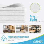 AIDEA Microfiber Cleaning Cloth White-50PK, Soft Microfiber Towels for Cars, Absorbent Cleaning Rags, Lint-Free Streak-Free Wash Cloths for House, Kitchen, Window,11.5"×11.5"