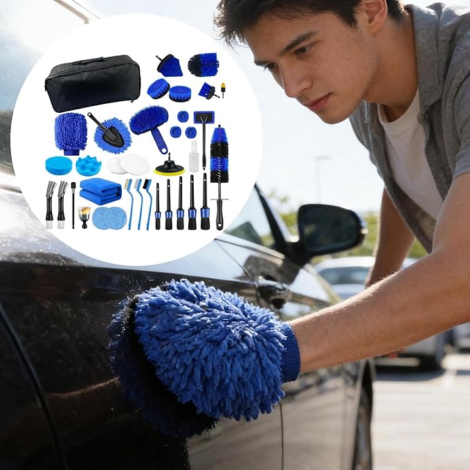 Auto Detailing Brush Kit, 36 Pieces, PP Multipurpose Soft Cleaning Tool Set with Scratch-Free Brushes for Interior, Exterior, Wheels, Dashboard, Seats