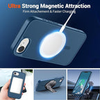 SUPFINE Magnetic for iPhone 17e Case/iPhone 16e Case with Screen Protector (Compatible with MagSafe)(Military Grade Drop Protection) Translucent Matte with Anti-Fingerprint Phone Case,Deep Blue