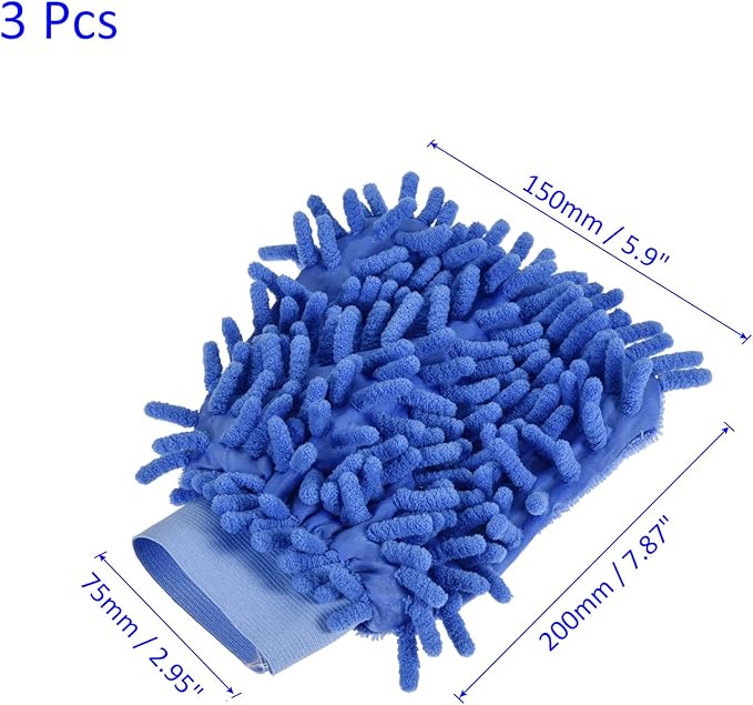 M METERXITY Microfiber Wash Mitt - Chenille Reusable Gloves for Cleaning, Scratch-Free, Apply to Kitchen House Cleaning