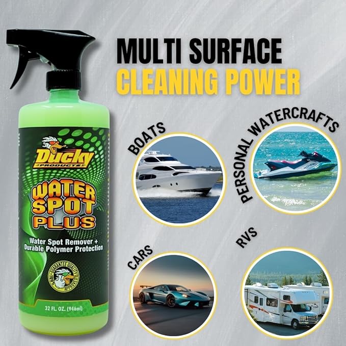 DUCKY PRODUCTS Water Spot Plus: Spray with Wax for Boat, Car, Motorcycle & RV Exterior Detailing, 32 oz