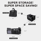 SugarFox Bold Color Block Trunk Organizer, Foldable with 26L Ice Pack,95L Dedicated Shoe Space, Stylish for SUV/Car (Black, Midsize)