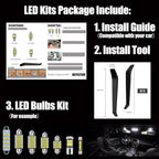 LED Interior Lights Bulb Kit for Hyundai Santa Fe 2013 2014 2015 2016 2017 2018 2019 2020 Map Dome Vanity Mirror Trunk License Plate Tag Lights Interior Bulbs + Install Tool Guide