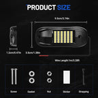 16 Pods 6500k White Rock Lights, IP68 Waterproof 36 LEDs SMD Chips Underglow Kit for Truck Pickup SUV UTV ATV RZR Car Boats