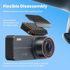 2.5K Dash Cam Front and Rear with 64GB Card, Car Camera with 3.39" IPS Screen, WDR Night Vision, Parking Monitor, G-Sensor Dash Camera