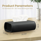 Car Tissue Holder, WHHMK Tissue Box Cover Keep Car Tidy,PU Leather Backseat Napkin Rectangle Organizer,Extra Large Tissue Box Storage in Car Fits for 100-150 Regular Size Tissues,Black(2Packs)