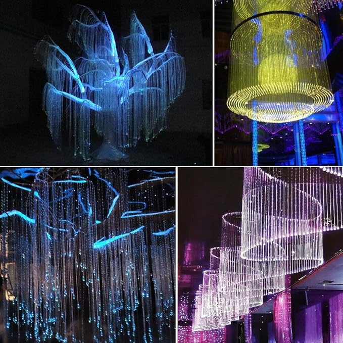 GIDERWEL LED Fiber Optic Lights Cable 0.04 inch(1.0mm) PMMA Plastic End Glow 656ft(200m) Each Roll Optical Fiber for Star Sky Ceiling and Fiber Optical Lighting All Kind LED Light Engine Driver