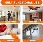 SISUPASSIE 20FT Reach High Ceiling Duster Kit, Window Cleaning kit with 3-12FT Extension Pole, Fan Duster for Ceiling Fan Blades, Microfiber Feather Duster, Rotatable Window Squeegee and Cobweb Duster
