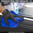 The Rag Company - Edgeless 365 Microfiber Towels (10-Pack) Premium 70/30 Blend, Professional Polishing, Wax Removal, Auto Detailing, 365gsm, 16in x 16n, Royal Blue