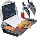 3 in 1 Car Steering Wheel Desk Tray & Car Seat Gap Filler & Organizer, Foldable Carbon Fiber Look Adjustable Car Tray,for Laptops, Eating Food, Writing, Entertainment.