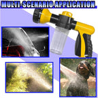 High Pressure Car Wash Foam Gun, 8 Way Spray Pattern Garden Hose Nozzle with 3.5oz/100cc Soap Dispenser, Adjustable Hose Spray Nozzle for Car Washing, Pet Shower, House Cleaning (Yellow)
