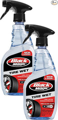 Black Magic 120217 Tire Wet, 23oz (Pack of 2) - Specially Formulated Tire Shine Applicator Cleaner to Keep Them Looking Wet, Black, and Glossy with One Quick Spray – Long-Lasting Protection for Tires