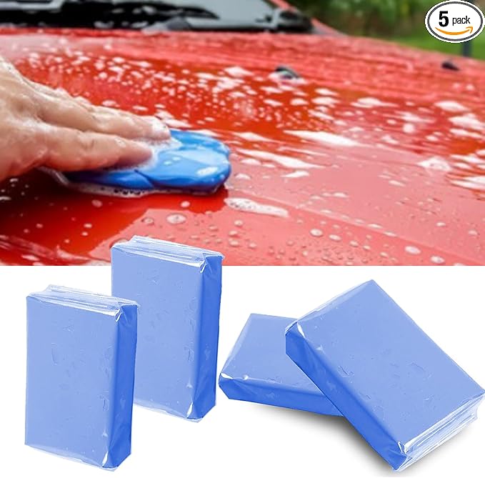 Car Clay Bar 4 Pack 400g, Premium Grade Clay Bars Auto Detailing Magic Clay Bar Kit with Towel Clay Bar Cleaner with Washing and Adsorption Capacity for Car Wash Car Detailing Clean,RV,Glass Cleaning