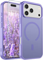 SUPFINE Magnetic for iPhone 17 Pro Case (Compatible with MagSafe)(Military Grade Drop Protection) Translucent Matte Shockproof with Anti-Fingerprint Phone Cover 2025,Purple