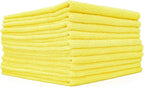 The Rag Company - Edgeless 300 - Microfiber Detailing Towels, Perfect for Removing Polishes, Sealants, and Glaze; Great for Interior Cleaning and Dirty Jobs; 300GSM, 16in x 16in, Yellow (10-Pack)