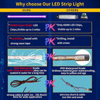 DUOFU365 Pink Led Strip Lights,12V Interior Light Strip IP68 Waterproof Cuttable for Car Motorcycles Boat Golf Cart Truck Cargo Home Decoration with Strong Nano Tape 12inch(Pack of 4)