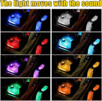 povtii Car Led Interior Lights, RBG 48 LED Multicolor Music Auto Interior Strip Light with Remote Control, Waterproof Lighting Lamp Kit Under Dash with Charger, Car Accessories (Cigarette Lighter)