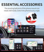 MaserWeller Car Phone Holder for Honda Passport/Pilot 2026 Accessories 12.3-Inch Screen Fixed Clip, 360° Rotation Phone Mount Compatible with MagSafe, Cell Phone Holder that Does Not Affect Air Vent