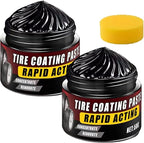 Premium Tire Coating & Trim Restorer, Tire Coating Paste Rapid Acting, Bring Back the Original Deep Black Shine to Rubber and Plastic (2PCS)