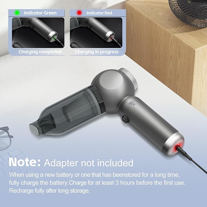 6 in 1 Mini Car Vacuum Cleaners, 20000PA Portable Vacuum for Car,120W High Power Hand Held Vacuum Cordless and Air Duster for Home, Office, Pet