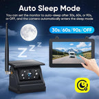 Magnetic Solar Wireless Backup Camera System with 7" IPS Touchscreen Monitor, 2K Rechargeable Auto On Off Rear View Camera with DVR Loop Recording for RV, Camper, Trailer, Trucks