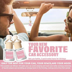 C Classy Hanging Car Air Freshener 2 Pack, Pink Sparkle Champagne Essential Oil Diffuser, Long-Lasting Fragrance, Cute Glass Bottle Car Accessories for Women & Men, Made in USA