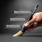 Blackline Car Care Boar Hair Detailing Brushes - Luxury Car Detailing Brush Set for Interior and Exterior - Best Auto Detailing Brushes - Premium Hair Car Detailer Brushes (Boars Hair Bristles)