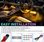 Xprite Upgraded 144LED RGB Interior Car Lights with Smart App Control/Wireless Remote Control, Music Sync Mode, DIY Mode and Multiple Scene Options, Universal for Cars Truck ATV UTV(4pcs)