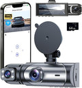 1080P Dash Cam Front Inside, Full HD Dual Dash Cam for Cars, WiFi Dash Camera, 3.16" Screen,Night Vision,G-Sensor, Loop Recording, APP Control, 170°Wide Angle, Include 64GB Card