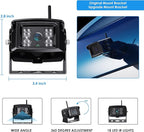 ZEROXCLUB 1080P FHD Digital Wireless Backup Camera System Kit for RV/Truck/Trailer/Van/Bus,Night Vision,7inch HD LCD Monitor,IP69 Waterproof Rear View Camera No Interference Record-HW02-M