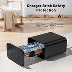 45W Dual Port Super Fast Charger with Long USB C to C Cable 10ft,Type C Wall Charger Block and Android Phone Charging Cord for Samsung Galaxy S26 Plus/S25 Ultra/S25+/S24+/S24/S23+/S22+/S21/S20/Note 20