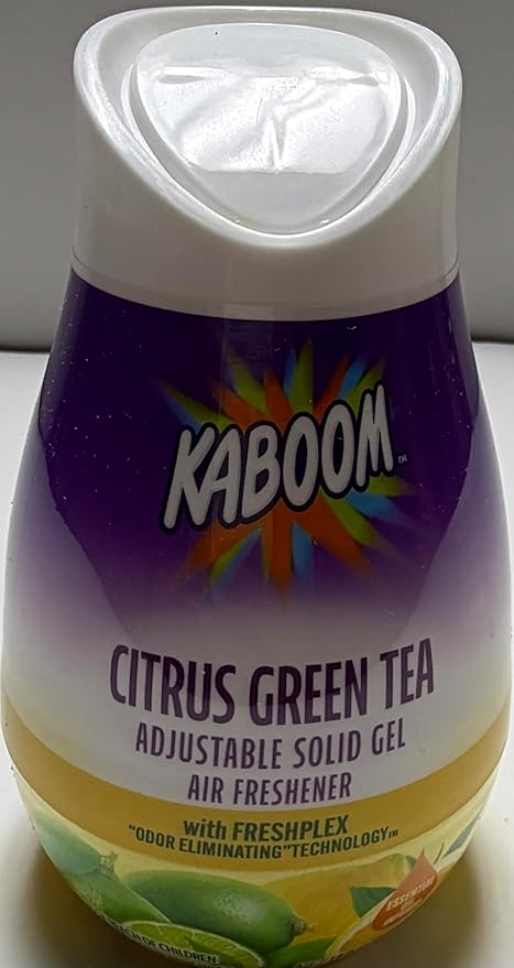 Wizard kaboom adjustable solid gel Air Freshener with freshplex "odor eliminating" technology, solid air freshener 8 oz citrus green tea (Pack of 6)