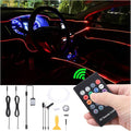 Car Ambient Lighting Kit 8 Colors Multicoloured Music Optic Fiber RF Remote Control Car DIY Decorative Atmosphere Lighting DC 12V 1W 3m