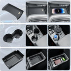 BIBIBO 3Packs 2024 2025 2026 Crosstrek Center Console Organizer for 2023-2026 Subaru Crosstrek&2024+Subaru Impreza Console Trays+ Insert Cup Holder& Wireless Charging Mats Crosstrek 2024 2025 2026