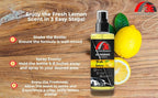 3E Car Air Freshener Premium Fresh Lemon Scent 16 fl oz – Professional Automotive Air Freshener & Odor Eliminator, Long-Lasting Interior Fragrance for Cars, Trucks, SUVs, RV, Home & Office (LEMON)