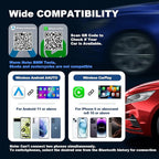 2 in 1 Mini Android Auto and Wireless CarPlay Adapter Convert Factory Wired to Wireless Dongle, Compact Size USB CarPlay Wireless Stick AAndroid Auto Adapter for iOS 12+/Android No Delay