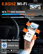 Pemacom Truck Dash Cam Easy-Steup: Dual Camera 4K Front and 2K Rear with Night Vision GPS WiFi Clear Captures Pickup Trucks License Plates - 72H Parking Monitoring for Daily Commute