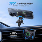 Lecork for Magsafe Car Mount, 15W Magnetic Wireless Charger for iPhone, Magsafe Air Vent Car Holder Charger for iPhone 17 Pro Max/16/15/14 13, Samsung S26/S26+/Ultra, RGB LED Design