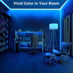 Tatazone 32.8ft Blue COB Led Strip Lights with RF Remote, Dimmable Bright Adhesive Indoor Led COB Light Strip for Cabinet, Paintings, Room, Bed