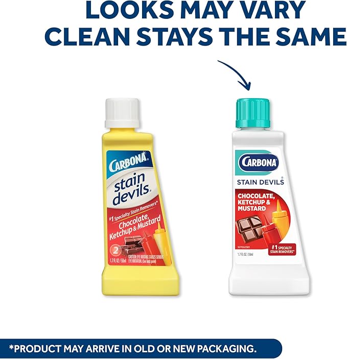 Carbona Stain Devils® #2 - Ketchup, Mustard & Chocolate | Professional Strength Laundry Stain Remover | Multi-Fabric Cleaner | Safe On Skin & Washable Fabrics | 1.7 Fl Oz, 1 Pack