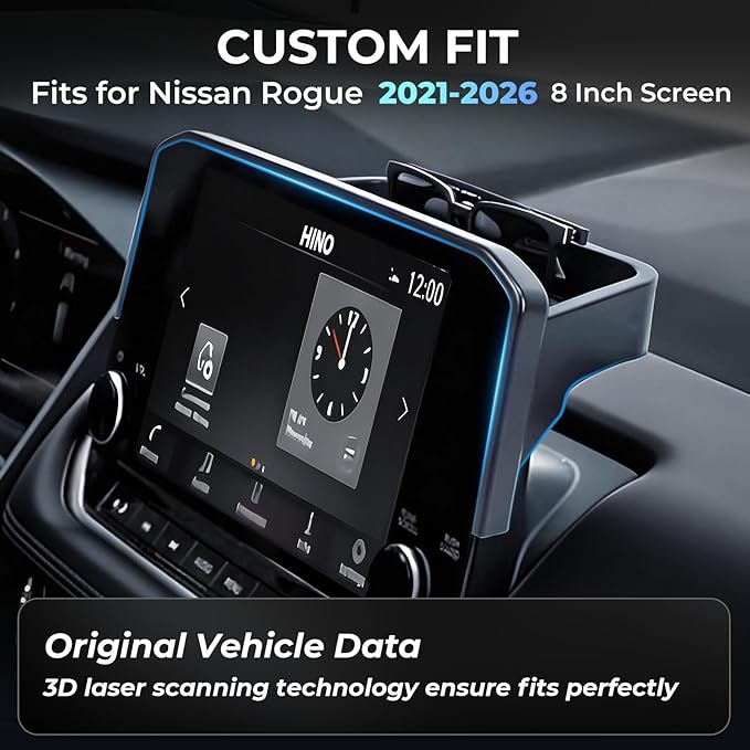 Dashboard Storage Tray Dash Organizer for Nissan Rogue 2026 2025 2024 2023 2022 2021(Fits for 8-Inch Screen), Interior Accessories Center Console Behind Screen Storage Box for 2021-2026 Rogue