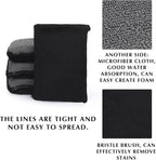 Mudder 8 Pcs Car Interior Scrubbing Sponge 5'' x 3'' Fiber Car Wax Applicator pad Household Cleaning Sponges for Leather Car Seat Couch Cleaning (Gray Black)