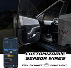 XKmax RGB Fiber Optic LED Interior Ambient Light Kit for Car & Truck | Color Chasing | App-Controlled (2pc 30" Strips)