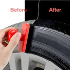 UNIMEIX Tire Shine Applicator Brush Large Vegan Tire Shine Brush with Storage Stand for Vehicles Tire Shine Polish Wax and Car Wash (Red)