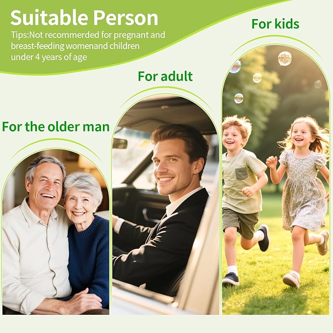Motion Sickness Patches Non-Drowsy Formula Prevents Car, Airsick, Altitude Sickness, Sea & Motion Rides Travel Essentials for Adults & Kids Long-Lasting up to 72 Hours (60Pcs)